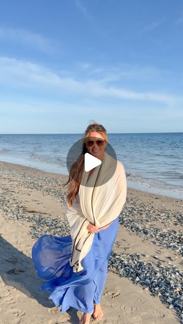 On the beach in blue